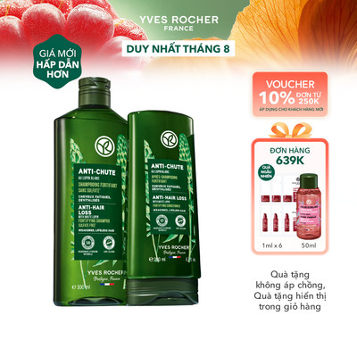 Bộ gội xả giảm tóc gãy rụng Yves Rocher Anti-Hair Loss With White Lupin Fortifying 300mlx200ml