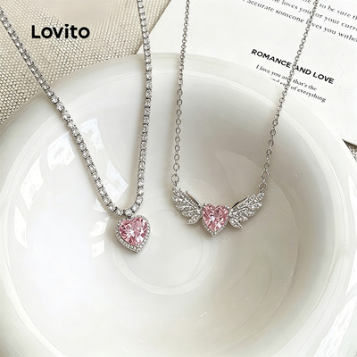 (New Arrival) Lovito Dây Chuyền Thường Ngày Dây Chuyền Đính Đá Thời Trang Hàn Quốc LFA120010