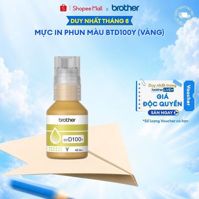 Mực in phun 5,000 trang (vàng) Brother BTD100Y