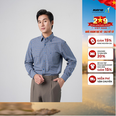 Áo Sơ mi nam dài tay May 10 form RegularFit mã 010125131 AK557