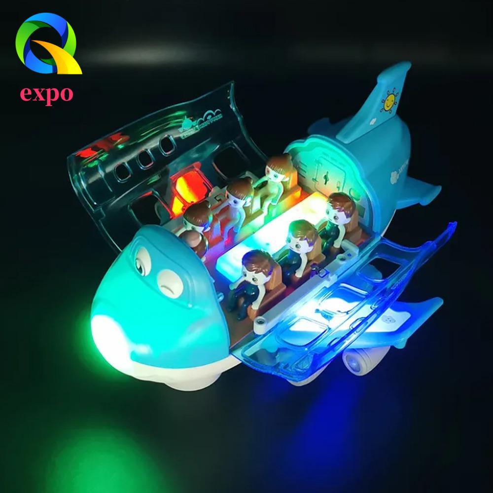 EXPO LIMIT Đèn LED Đồ chơi máy bay âm nhạc, Đồ chơi điện Mô hình máy bay LED bằng nhựa, Đồ chơi máy 
