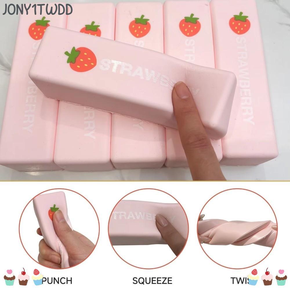 JONY1TD Bóp Quả Bóng Căng Thẳng, Đồ Chơi Bóp Bơ Thư Giãn Tay Chậm, Gậy Dâu Fidget Bóng Bóp Mềm Trẻ E