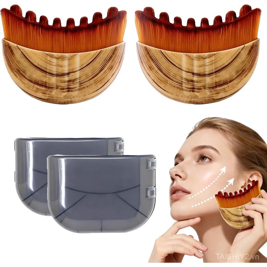 Lymphatic Contour Face Brush(2-PCS),Super Soft Manual Lymphatic Drainage Massager for Sculpting, Rel