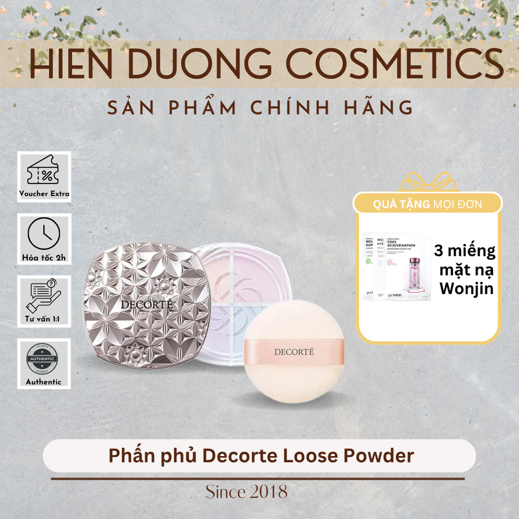 [Đại lý chính hãng] Phấn phủ Decorte Loose Powder | Mỏng mịn, kiềm dầu, trong veo, che phủ lỗ chân l