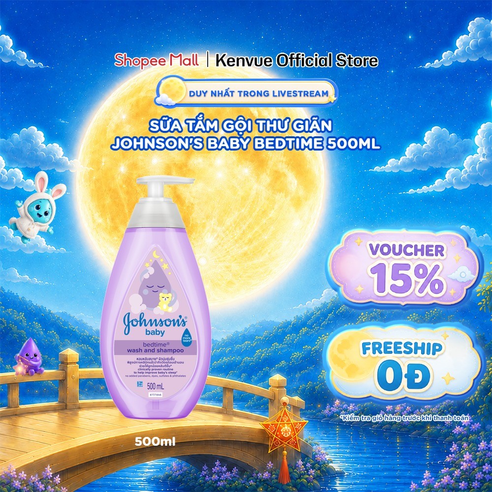 SVIP_Sữa Tắm Gội Thư Giãn Johnson's Baby Bedtime 500ml