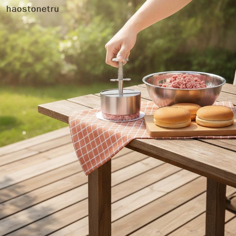 OST Non-Sti Burger Press 304 Thép không gỉ Hamburger Patty Maker Thậm chí ép cho thịt bò chay Patty 
