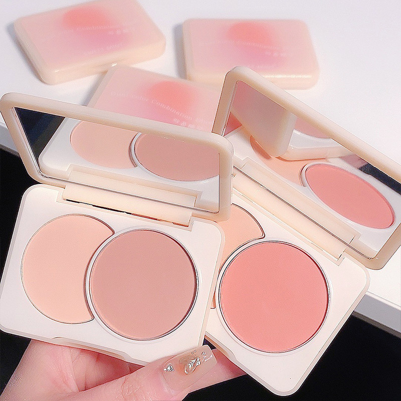 Raspberry Hai Màu Blusher Matte Creamy Tone Blusher Chống Thấm Nước Chống Mồ Hôi Blusher
