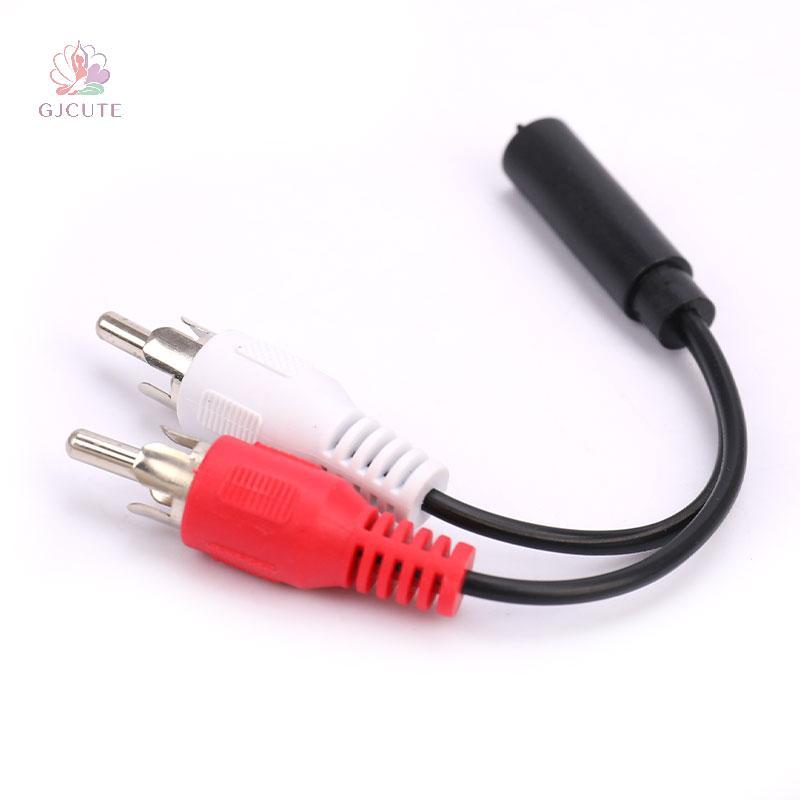 GJCUTE 3.5mm RCA Nữ kết nối ja Stereo Cable Y cắm vào 2 RCA Nam Adapter Cable WTD