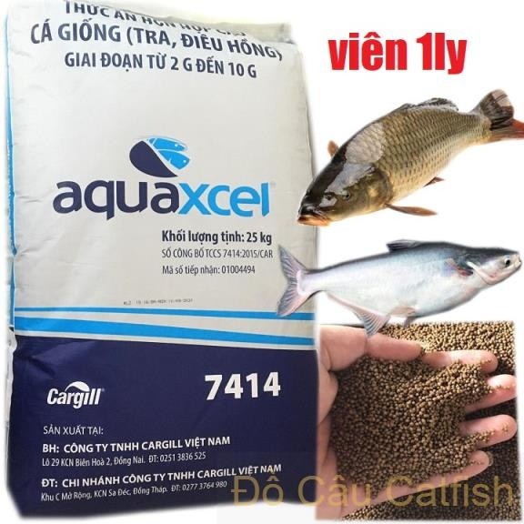 10kg Thức Ăn Cá tra cám Cargill 7414 40% Đạm Thức Ăn Cá Tra Cám Cá Diêu Hồng Thức Ăn Cá Koi Mồi Câu 