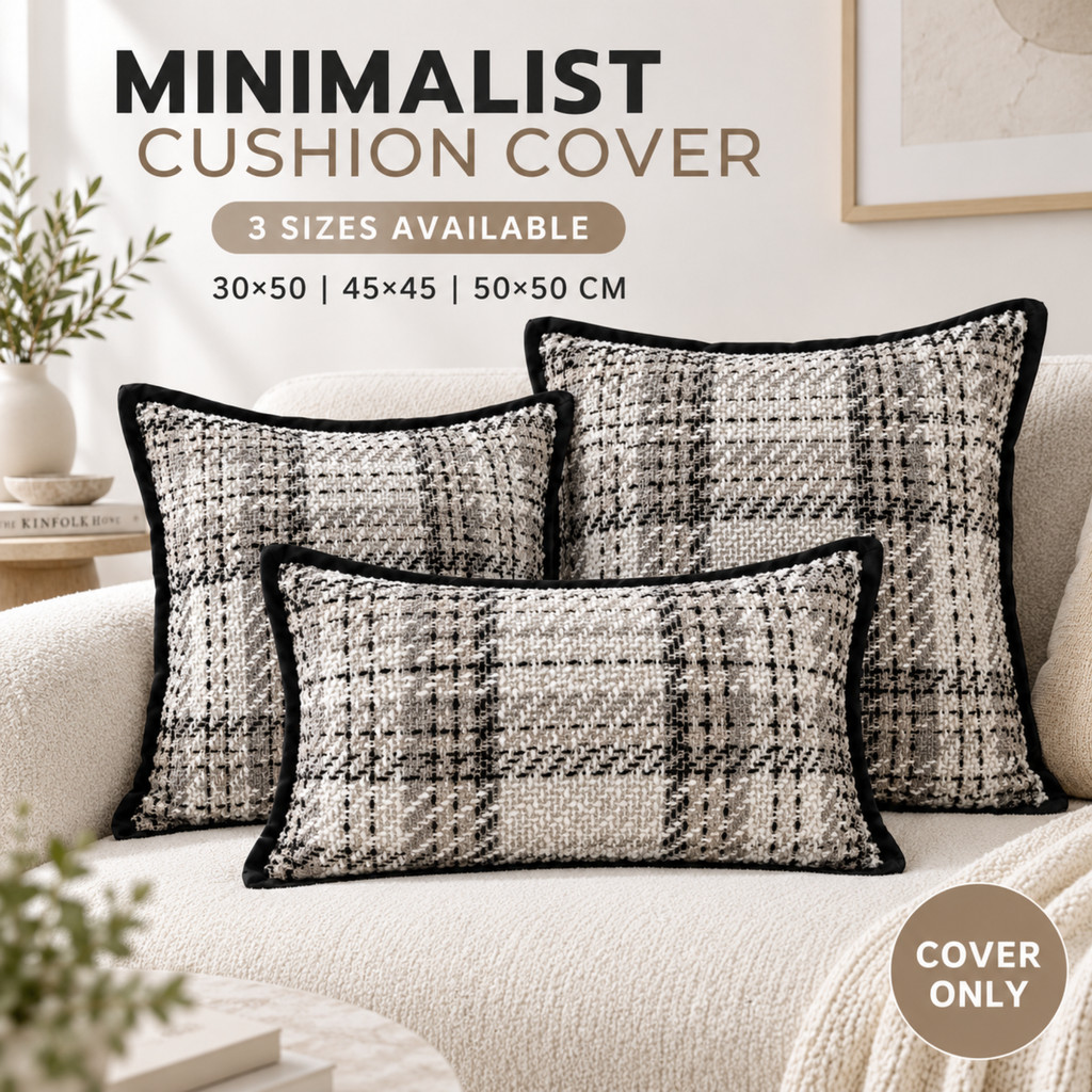 Vỏ gối kẻ sọc trắng đơn giản Vỏ gối Sofa phòng khách 30x50 / 45x45 / 50x50cm