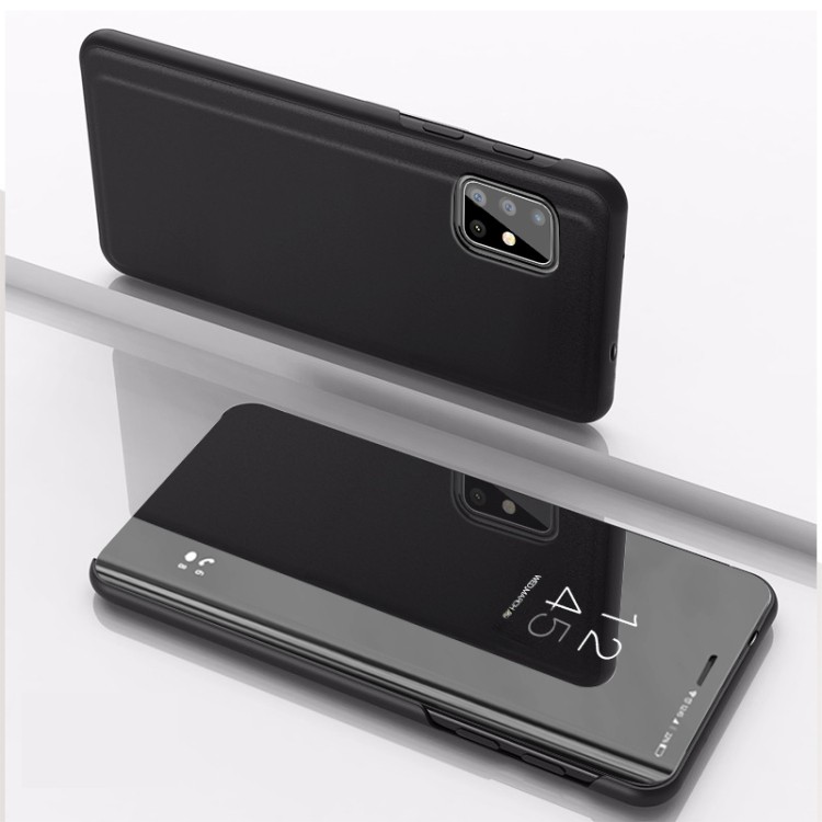Giao Hàng Cho Galaxy A71 Gương Mạ Ngang Da Lật Có Chân Đế Điện Thoại Di Động Bao Da Cho Samsung Gala
