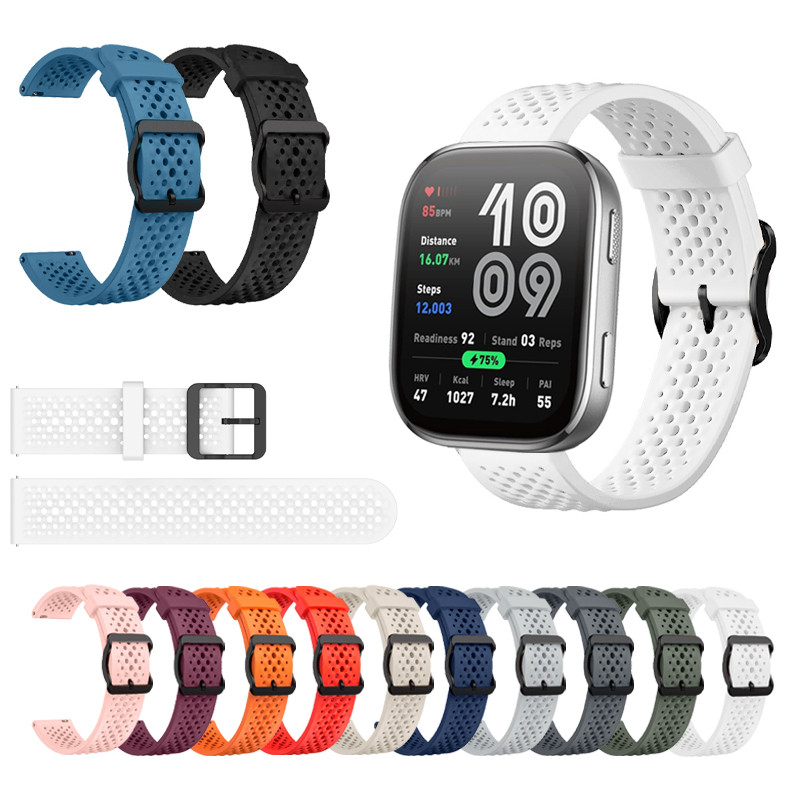 Dây đeo silicon có thể điều chỉnh thoáng khí cho Huami Amazfit Active3 Premium Bip 6 5pro 3pro GTR 4