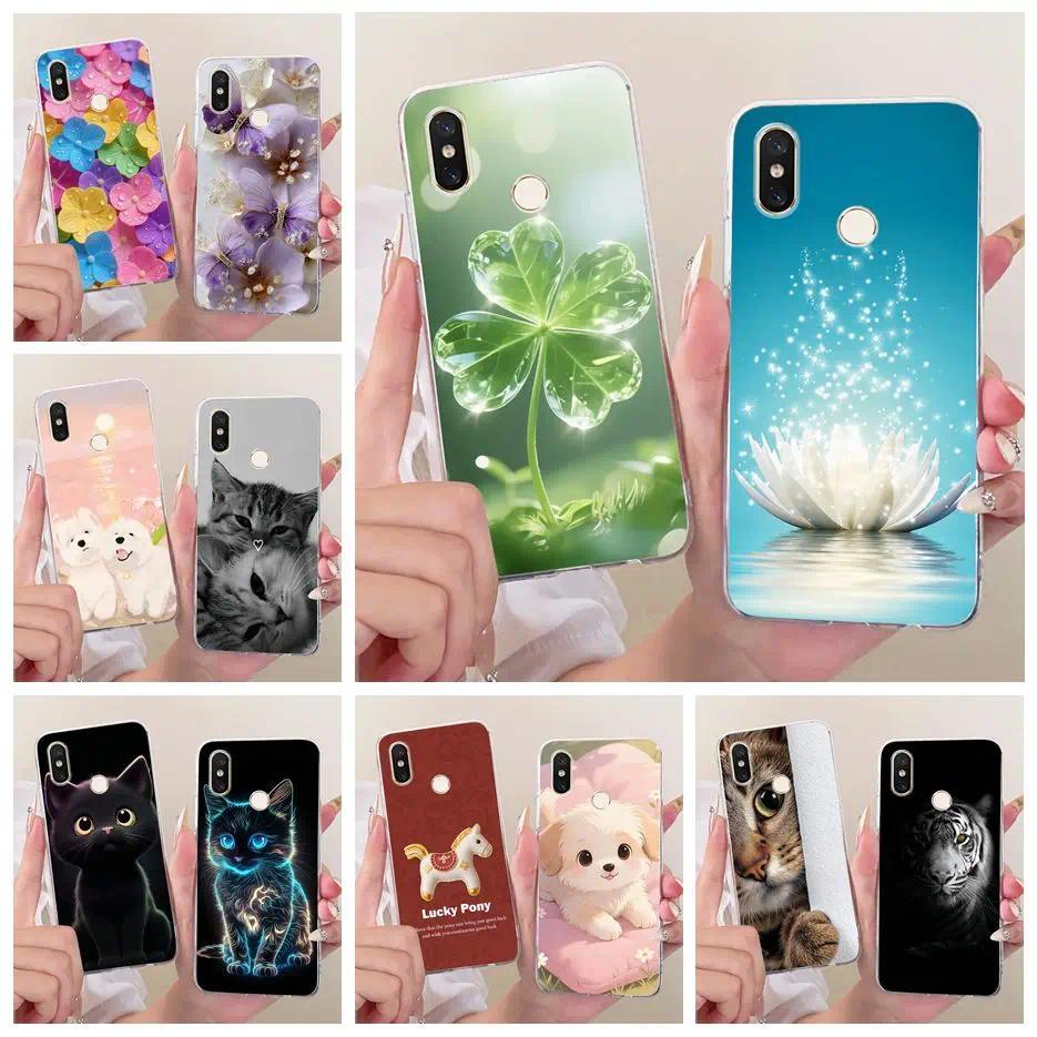 Dành Cho Xiaomi Mi 8 Lite Ốp Lưng Cỏ Ba Lá Sen Sơn Vỏ Mềm Mỏng Điện Thoại Cho Xiaomi Mi 8 Pro Mi8 Li