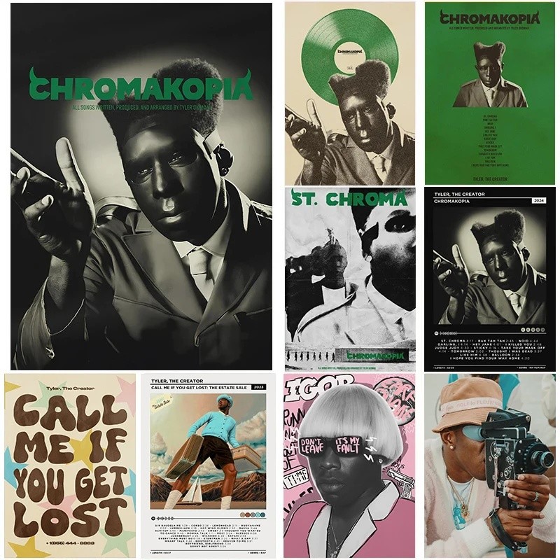 Hip Hop Rapper Tyler The Creator Chromakopia Album Nhạc Cổ Điển Poster Canvas Tranh Treo Tường Hình 
