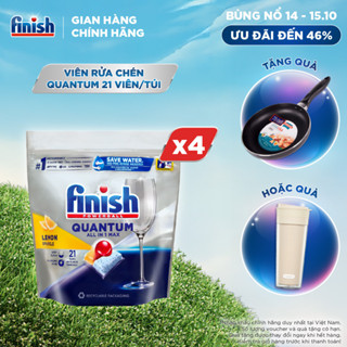 Combo 4 túi Viên Rửa Chén Bát Finish Powerball Quantum 21 viên