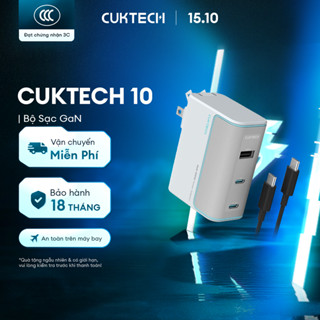 Củ Sạc GaN CUKTECH 10 2C1A | Công Suất 100W Max | Hỗ Trợ Sạc Nhanh | 3 Cổng | Bảo Hành 18 Tháng AD1003