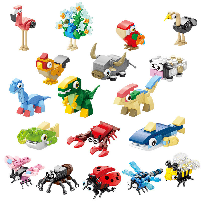 Hot Sale#Compatible with LEGO Small Particles Building Blocks Insects Ocean Animals Building Blocks 