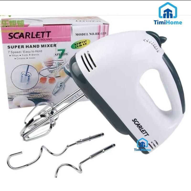 Máy Đánh Trứng Trộn Bột Cầm Tay Cao Cấp 7 Tốc Độ Kèm 4 Que Trộn Inox Máy Tạo Bọt Máy Đánh Bọt