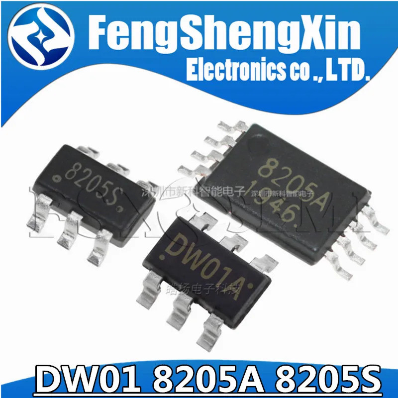 Mới (DW01 + FS8205A) DW01 + 8205A chip bảo vệ pin Lithium DW01A DW01B FS8205S 8205S GM8205S SOT23-6 