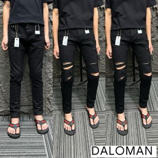  Quần jean đen pơ pồ đen trơn dập nhăn và rách  from dáng ôm dễ phối đồ  tặng kèm tang mác lụa. 