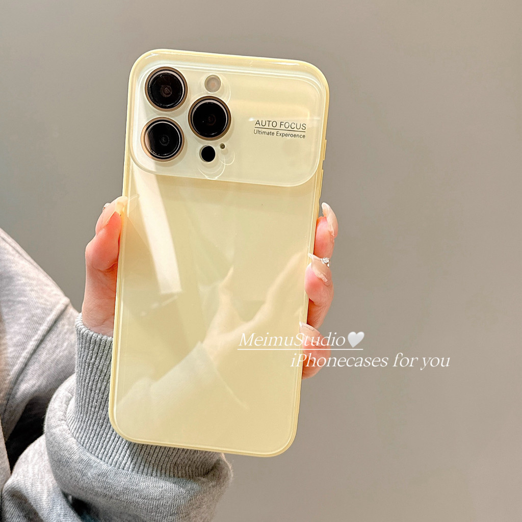 Meimu Mùa Hè Macaron Màu Trơn Cửa Sổ Lớn Thích Hợp Cho Apple 17promax Vỏ Điện Thoại iphone16pro Phon