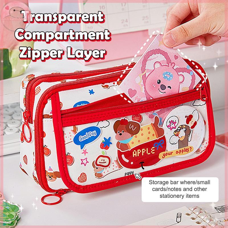 BWHTE Hoạt Hình Dễ Thương Puppy Hộp Đựng Bút Chì Nhiều Lớp Cơ Chế Đa Năng Lớn Kawaii Sinh Viên Hộp Đ