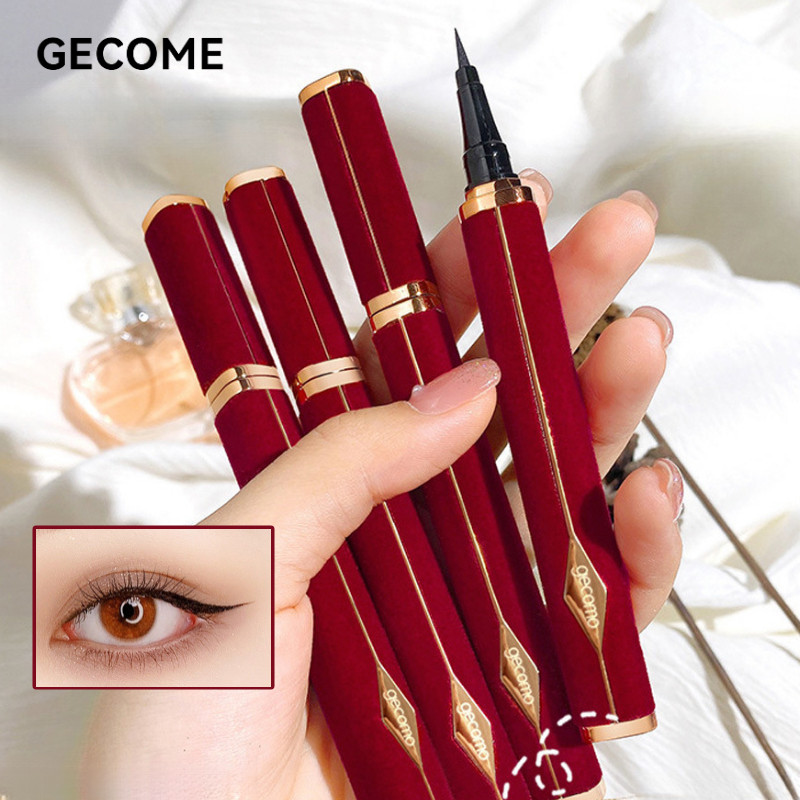 GECOMO Bút Kẻ Mắt Dạng Lỏng Bút Kẻ Mắt Chống Nhòe Mồ Hôi Chống Nước Lâu Trôi