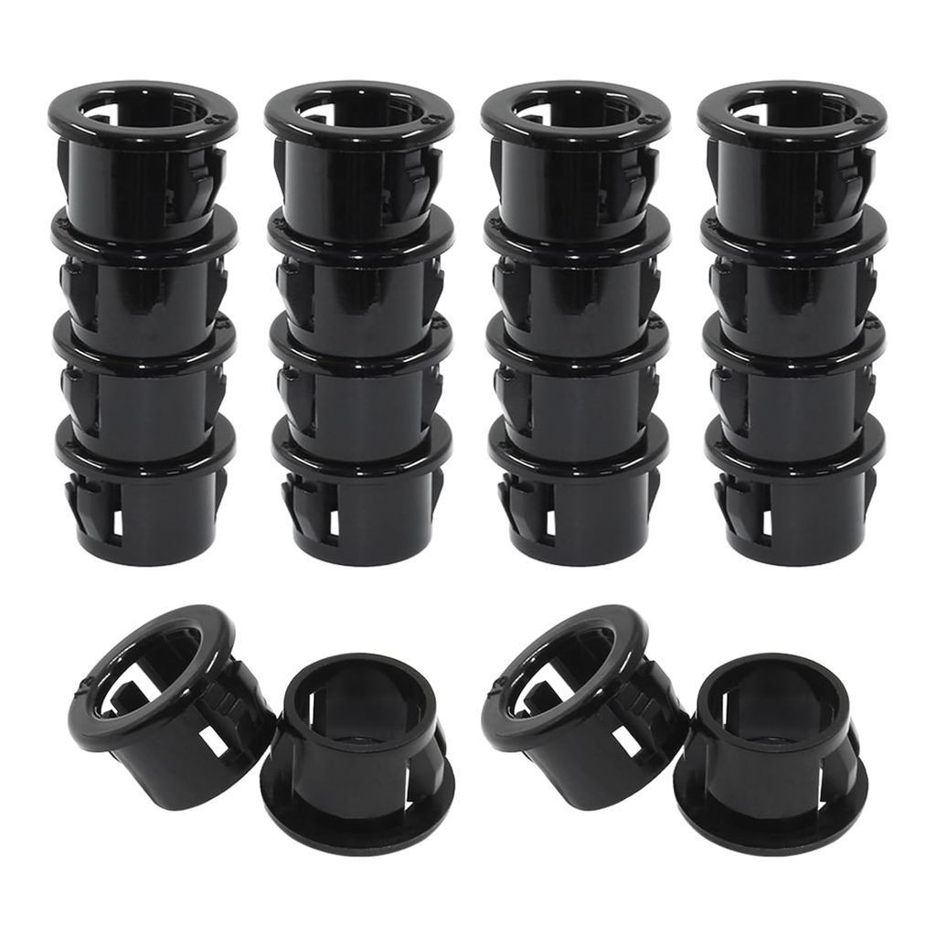Bộ 50 Cáp Đen Snap Bushing, 3 / 8 "Snap Bushing Grommet Protector, Nylon Snap in Cable Hose Bushing 
