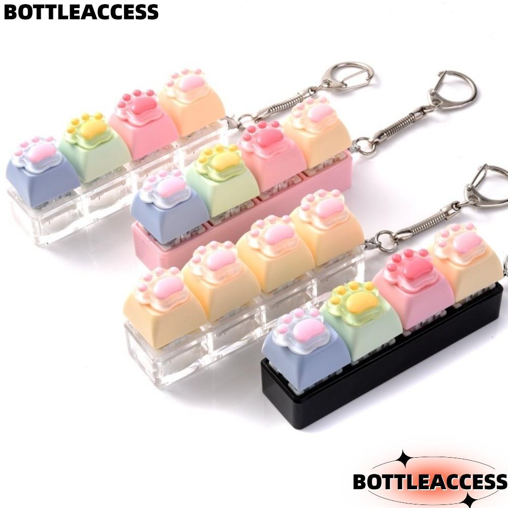 CHAIACCESS Fidget Móc khóa, Thư giãn 4 phím Bàn phím mèo Fidget Đồ chơi, Giảm lo âu Nút Clicky Fidge