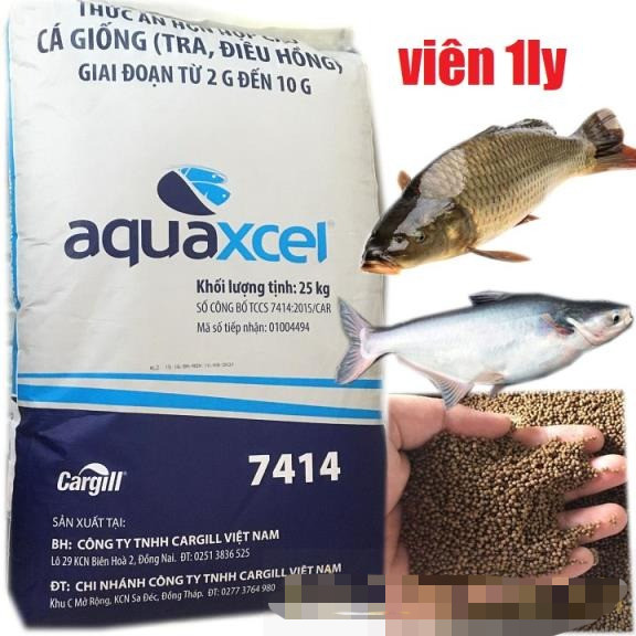 1kg Thức Ăn Cá Cargill 7414 40% Đạm Cám Cho Cá Nhỏ Thức Ăn Cá Bảy Màu Cám Cá Con Thức Ăn Cá Tra Cám 