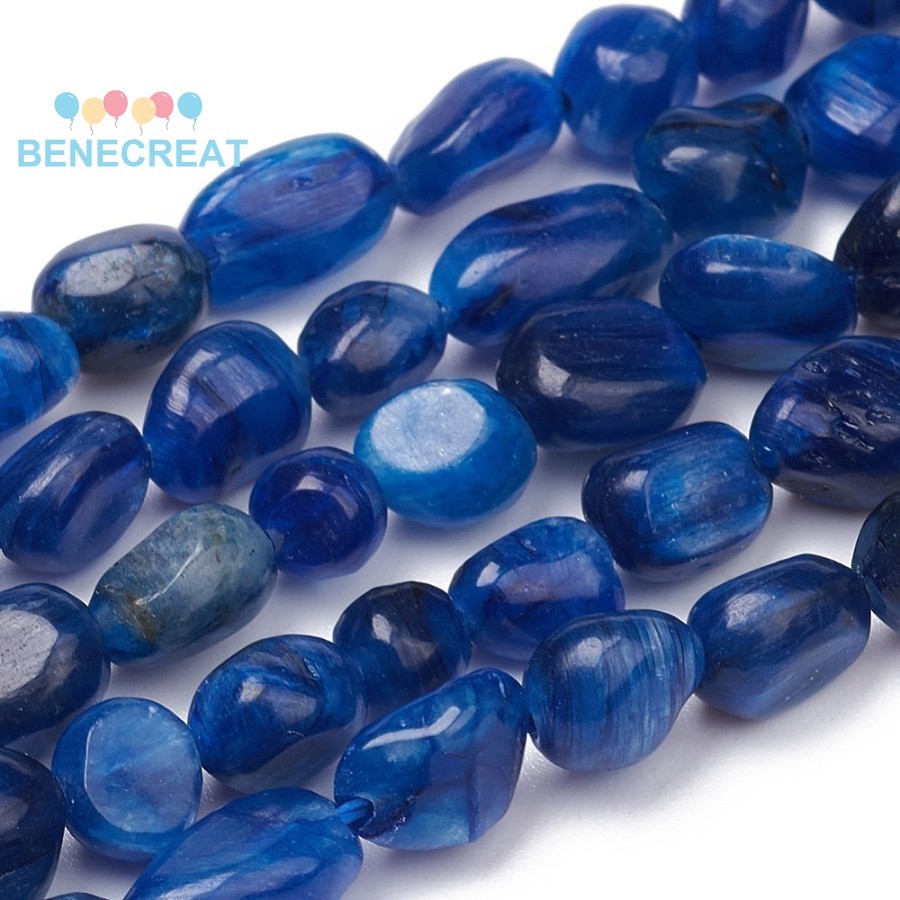 BENECREAT 1 sợi e / Cyanite / Disthene Hạt Dây Nuggets Đá Tumbled 5 ~ 10x4 ~ 5x3 ~ 4mm Lỗ: 0,8mm kho