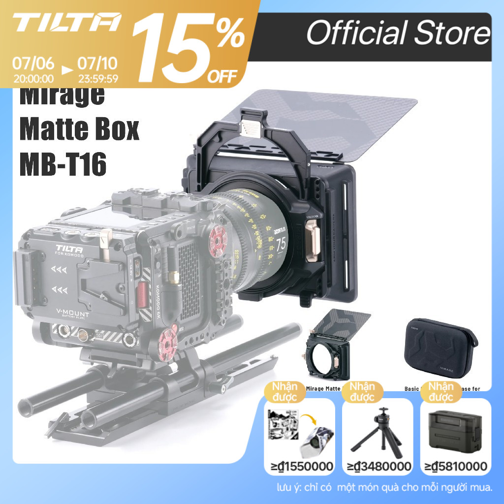 TILTA Mirage Matte Box Bộ lọc có động cơ VND Bộ lọc ND thay đổi 95mm Bộ lọc tròn mới 67 / 72 / 77 / 
