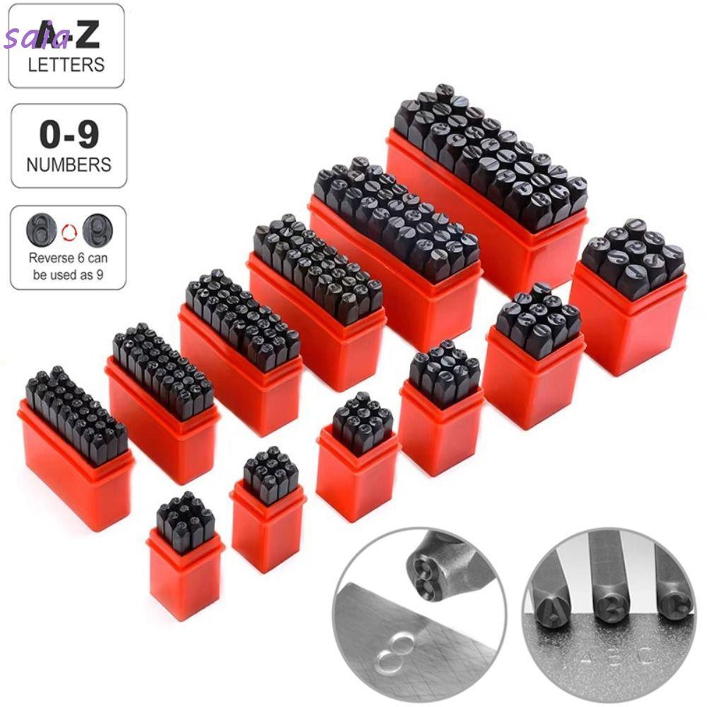 SAIA Letter & Number Stamp Punch, Steel With Plastic Digital Letter Stamp, Punch Tools 3-12.5 mm Num