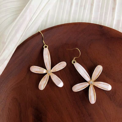Pinkdudu Charming Mèo Mắt Hoa Móc Tai Cho Nữ Thời Trang Phóng Đại Cánh Hoa Tòn Ten Bông Tai PD1467