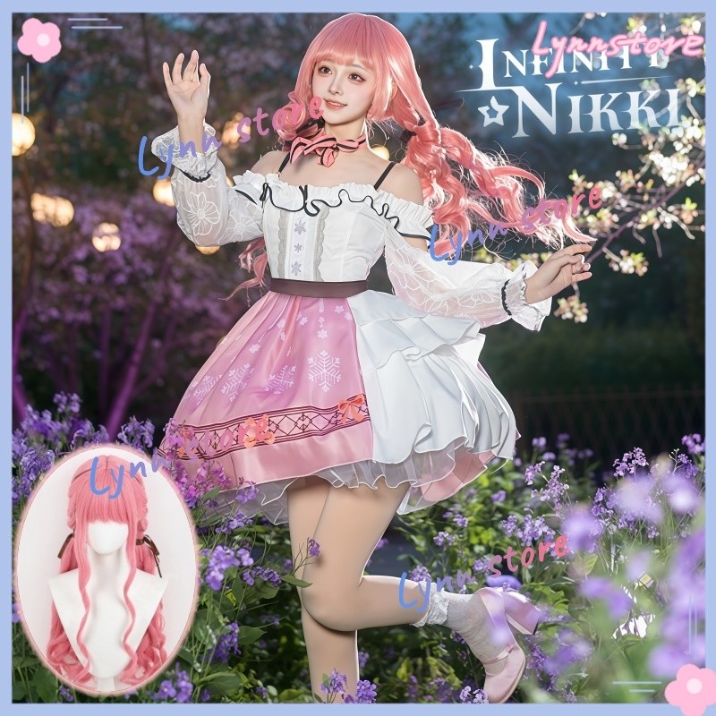 INFINITY NIKKI Váy Hồng Trang Phục NIKKI Trang Phục Hóa Trang Tóc Giả Phụ Kiện Bộ Đảng Anime Carniva