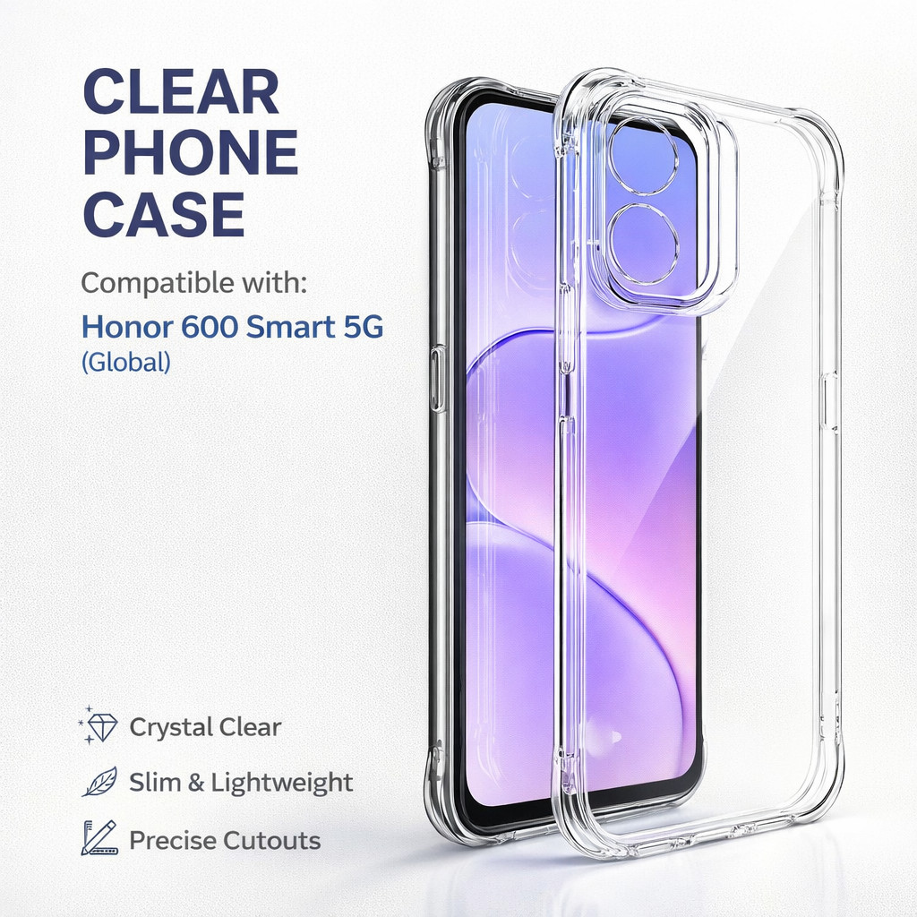 Ốp Lưng Trong Suốt Cho Honor 600 Smart 5G Global TPU Chống Vàng Đệm Không Khí Góc CA0002