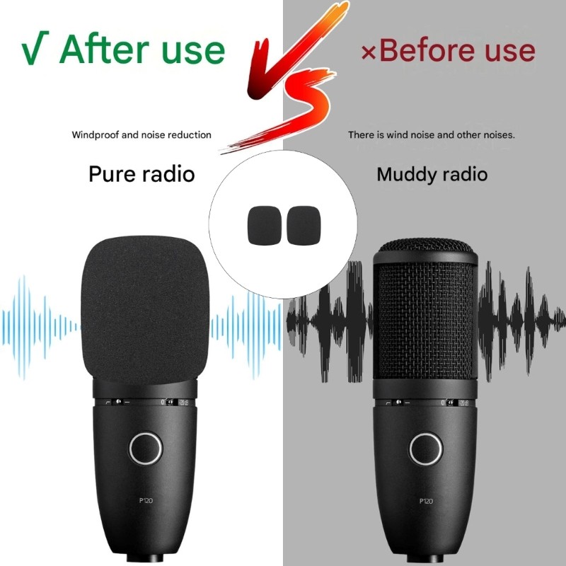 Vỏ kính chắn gió BTM Mic cho P120 P220 P420 Bọt xốp đen để phát trực tiếp