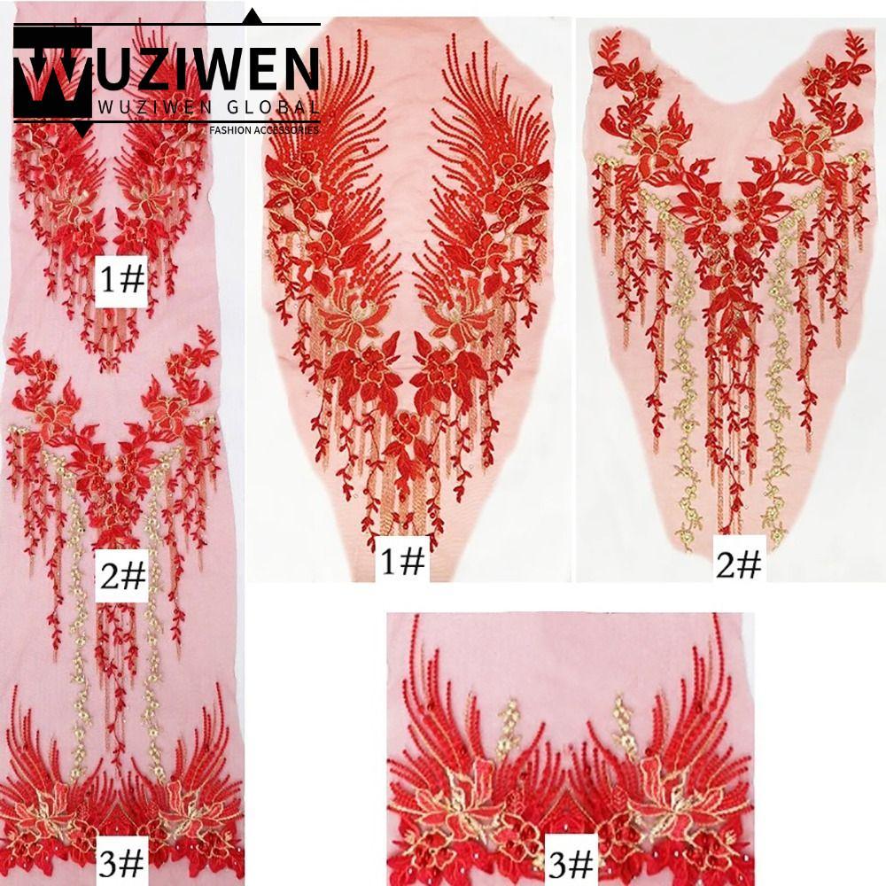 WUZIWEN Phoenix Tail Patch, DIY Sequin Thêu Sequin Sequin Đính Vá Thêu, Sequins Hoa đính cườm Đầm