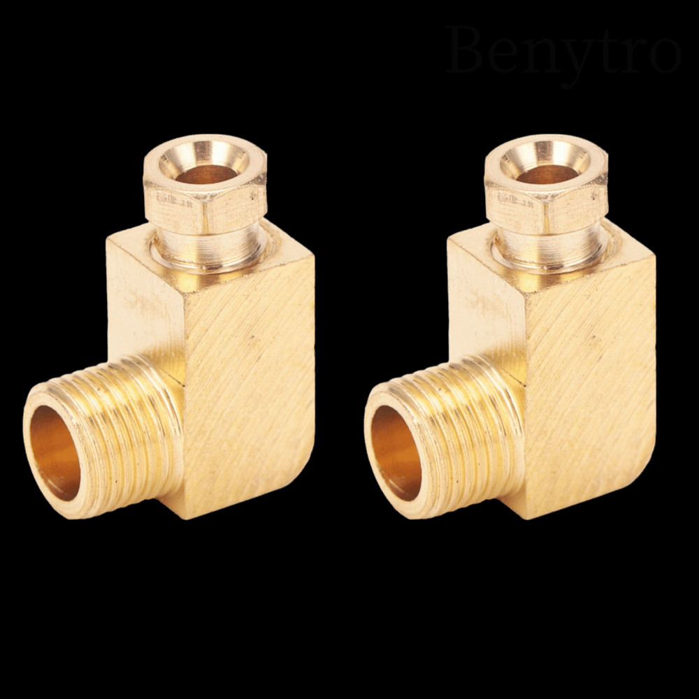 Benytro BENYTRO 2 chiếc Lắp khuỷu tay bằng đồng thau, Đầu nối ống dầu ống dầu M10x1 vừa vặn 4mm 6mm,
