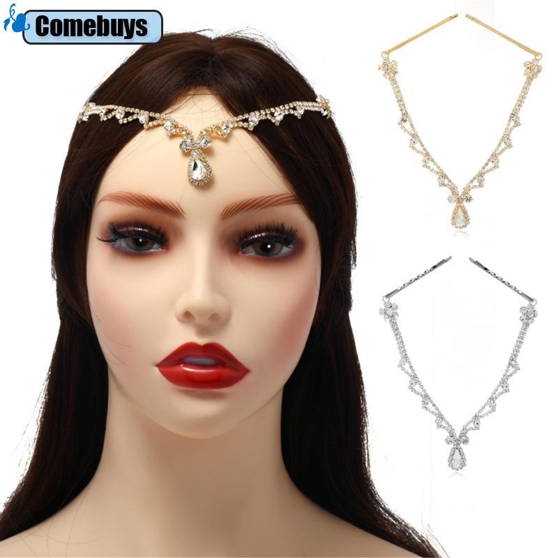 Com * Dây chuyền trán Kim cương giả cho dây chuyền đầu dành cho nữ Pha lê Boho