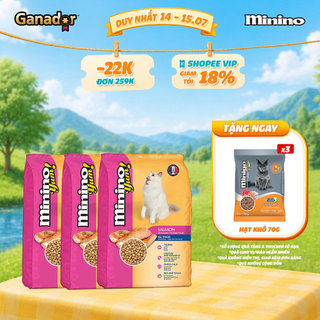 Combo 3 x Thức ăn hạt Minino Yum cho mèo vị Cá hồi 1.5kg
