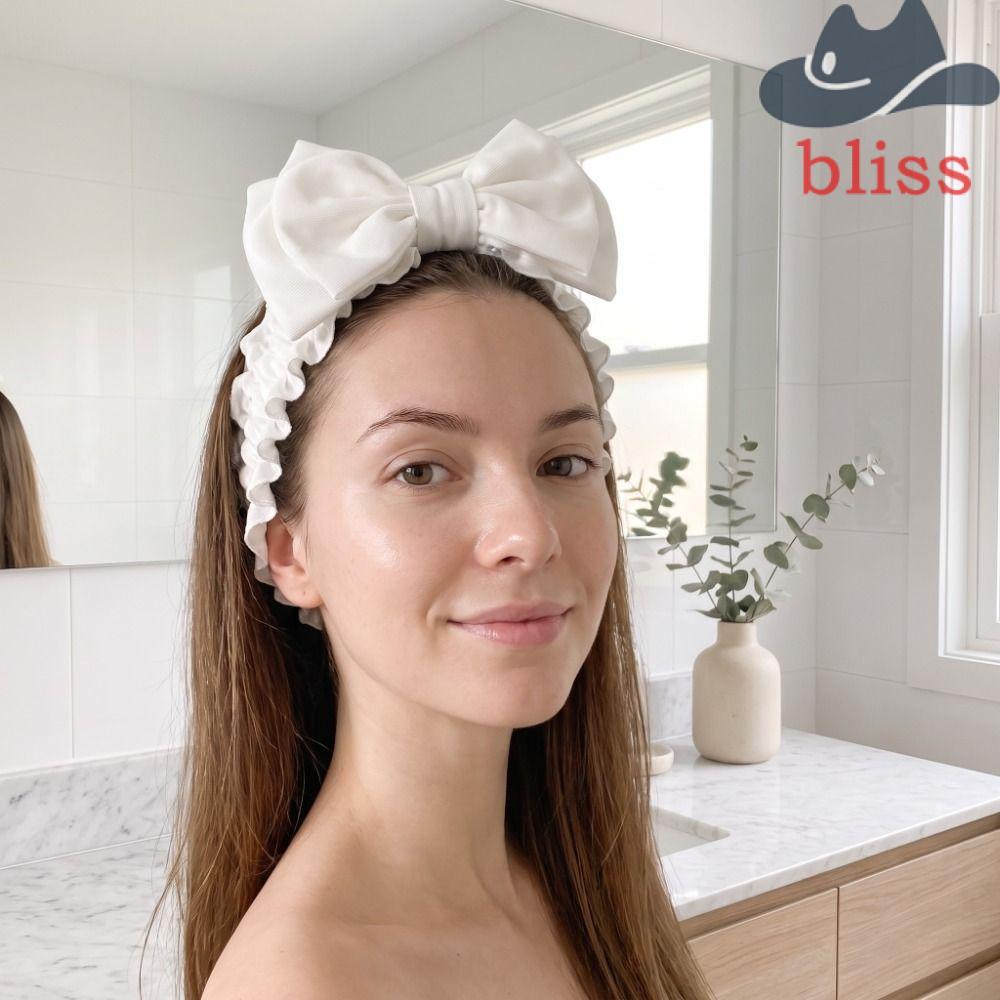 BLISS Bow Headband, Wash Face Makeup Wash Face Wash Face Hairband, Dụng cụ rửa mặt đa năng màu trơn 
