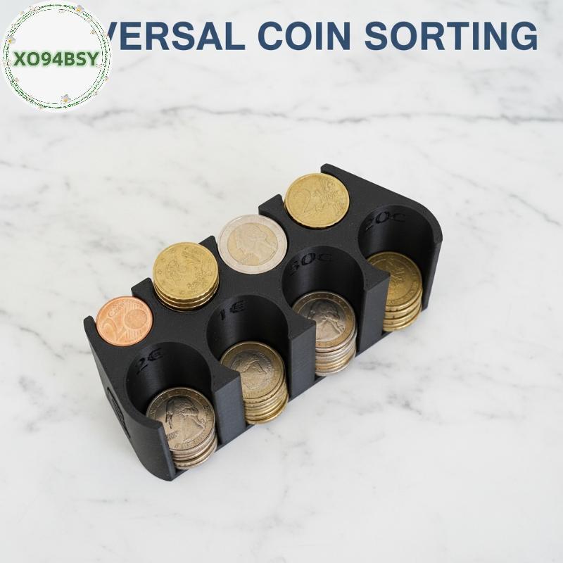 XO94BSY Euro Coin Organizer Hộp lưu trữ 2 Euro 1 Euro 50 Cent Giá đỡ Máy phân phối hiệu quả cho quầy