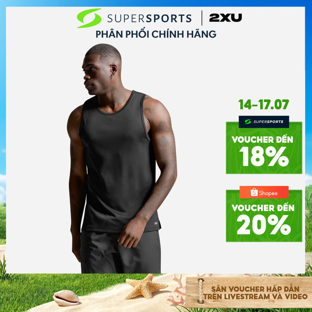 Áo Ba Lỗ Nam 2XU Aero Mesh - Đen - MR7440a-BLK/SRF
