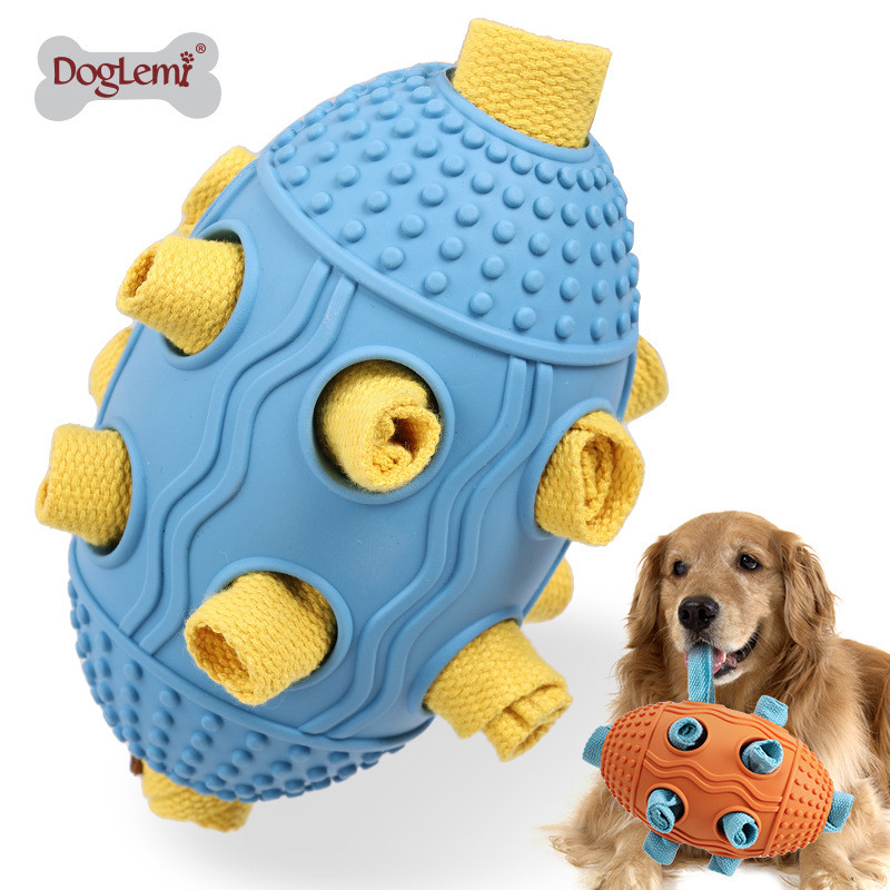 Popular~Pet Rugby Toy Dog Ball Sniffing Puzzle Food Hiding Toy Dog Sniffing Toy Pet Supplies3z GKNW