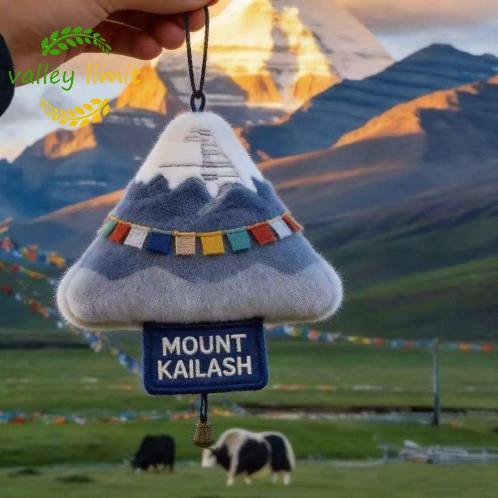 VALLEY LIMIT Móc khóa sang trọng, Treo trang trí Golden Sunrise Snow Mountain Lưu niệm, Mặt dây chuy