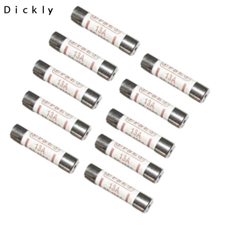 10x Cầu Chì Gốm Cầu Chì Ống BS1362 13A Điện Gia Đình Văn Phòng Chính Cắm
