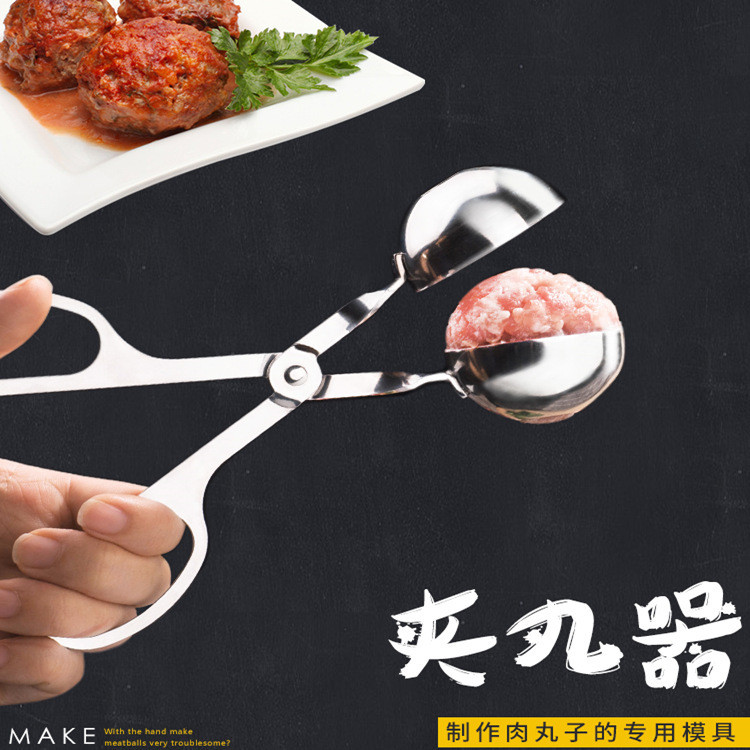 Preferred#Kitchen gadget stainless steel meatball maker fishball clip meatball mold diy Molded food 