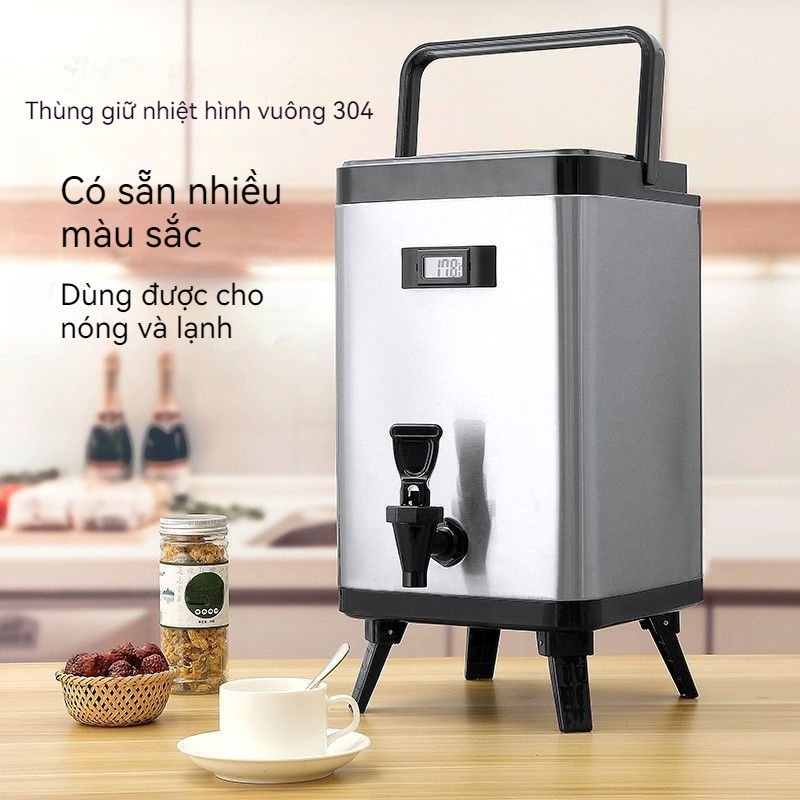C1-F1new-Thùng đựng trà sữa cách nhiệt hình vuông bằng thép không gỉ.- Large capacity insulated wate