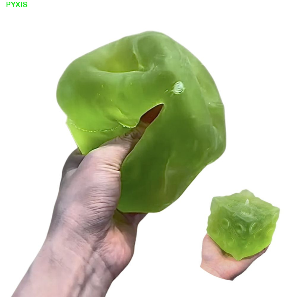 PYXIS Cheese Cube Ball, Frosted Matte Non-Bounce Cheese Squishy Toy, Creative Pinch Siêu Mềm Vuông C